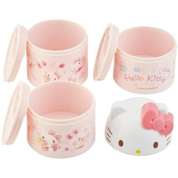 『日本製』Hello Kitty 造型蓋三層便當盒/保鮮盒  