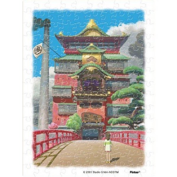 宮崎駿 神隱少女-油屋 150pcs迷你畫框拼圖 台南好玩.日本商品.日本正版.日本代購.日本雜貨.龍貓娃娃.宮崎駿周邊商品.魔女宅急便.神隱少女.無臉男.霍爾移動城堡.波妞.史努比.角落生物.拼圖.Peko牛奶妹.迪士尼.