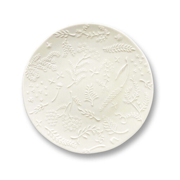 『日本製』miyama深山 float 浮雕草花浮雕瓷盤-15.5cm 