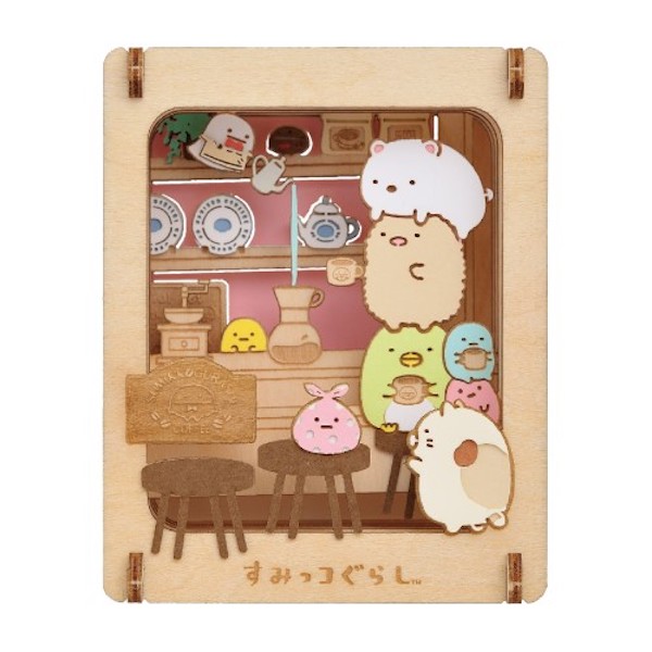 角落生物 DIY立體木質劇場-喫茶店 台南好玩.日本商品.日本正版.日本代購.日本雜貨.龍貓娃娃.宮崎駿周邊商品.魔女宅急便.神隱少女.無臉男.霍爾移動城堡.波妞.史努比.角落生物.拼圖.Peko牛奶妹.迪士尼