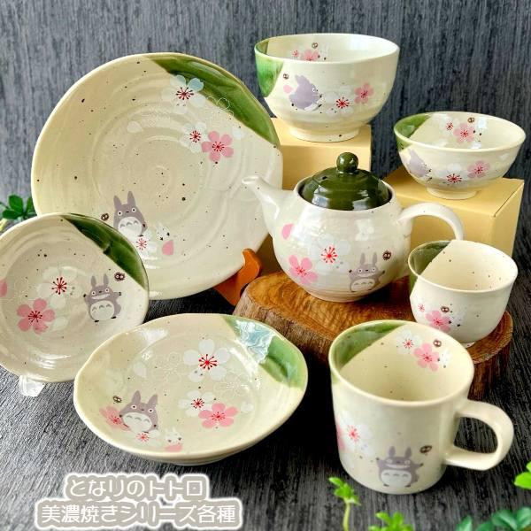 『日本製』龍貓 美濃燒瓷盤S-和風櫻花