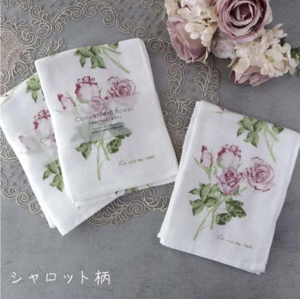 『日本製』玫瑰/薔薇系列 四層紗 長毛巾/紗布毛巾 