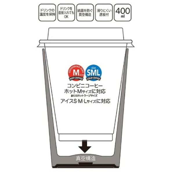 宮崎駿 龍貓 便利商店咖啡 兩用杯/不鏽鋼保溫保冷杯-400ml 