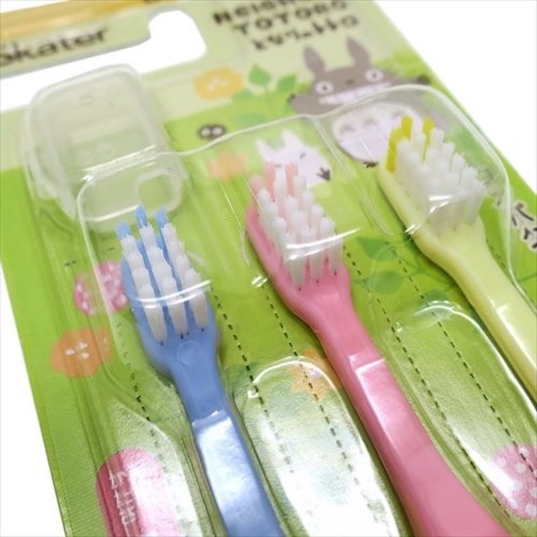宮崎駿 龍貓 3~5歲專用牙刷3入 台南好玩.日本商品.日本正版.日本代購.日本雜貨.龍貓娃娃.宮崎駿周邊商品.魔女宅急便.神隱少女.無臉男.霍爾移動城堡.波妞.史努比.角落生物.拼圖.Peko牛奶妹.迪士尼.