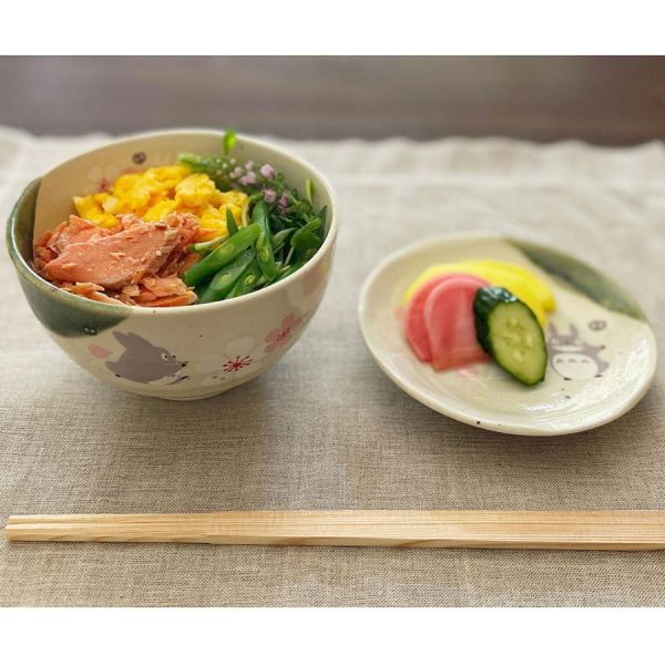 『日本製』龍貓 美濃燒飯碗-和風櫻花 