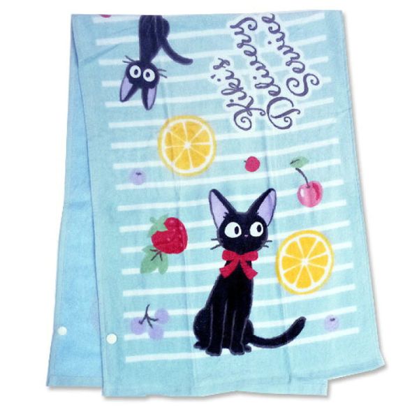 宮崎駿 魔女宅急便 小尺寸浴巾/兒童浴巾-吉吉和水果 