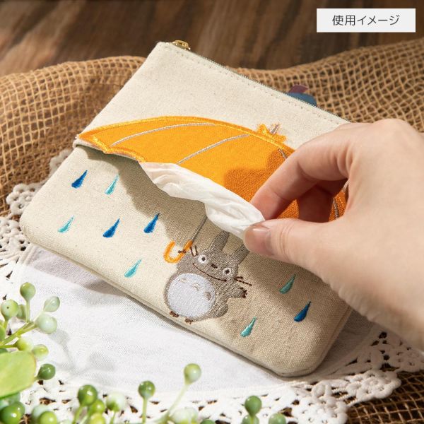 宮崎駿 龍貓刺繡造型 有面紙夾層 收納包 