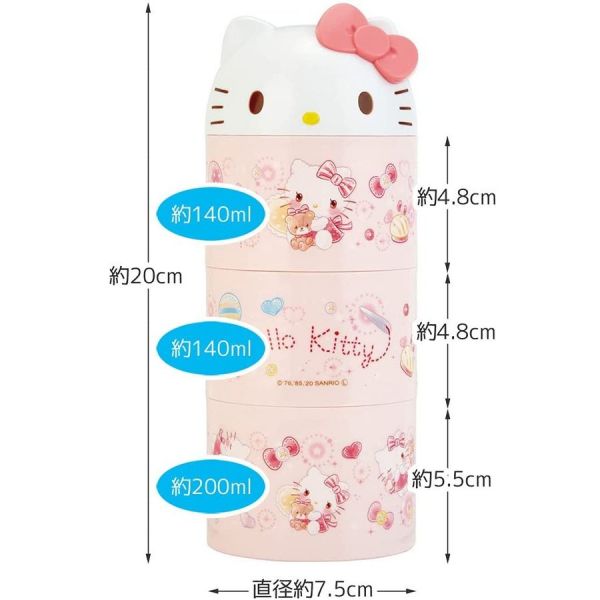 『日本製』Hello Kitty 造型蓋三層便當盒/保鮮盒  