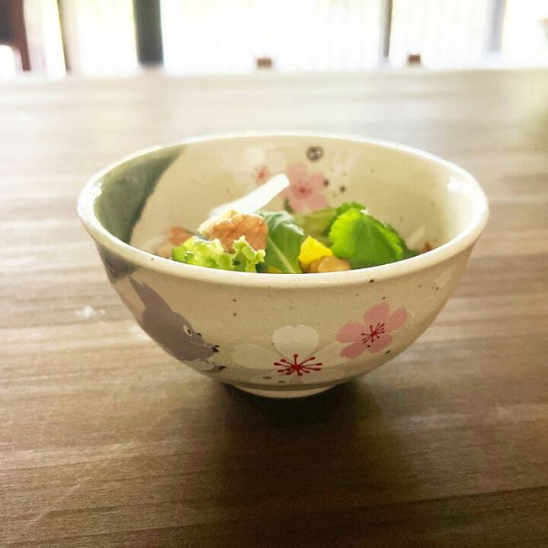 『日本製』龍貓 美濃燒飯碗-和風櫻花 