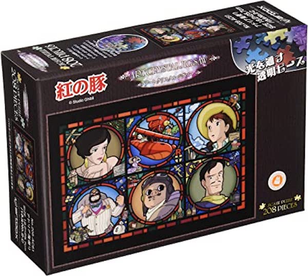 『日本製』宮崎駿 紅豬 208P透明彩繪壓克力拼圖 台南好玩.日本商品.日本正版.日本代購.日本雜貨.龍貓娃娃.宮崎駿周邊商品.魔女宅急便.神隱少女.無臉男.霍爾移動城堡.波妞.史努比.角落生物.拼圖.Peko牛奶妹.迪士尼