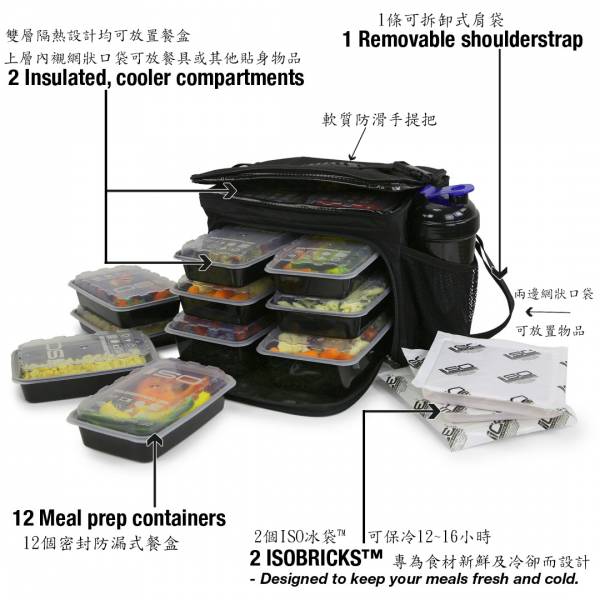 美國ISO cube 6餐雙層保鮮保冷袋(紅色) 餐袋
健身
健美
備賽用品