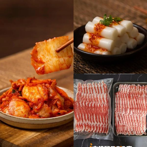 【韓食套組】泡小姐天然手作泡菜＋泡小姐好。年糕＋大份量澳洲穀飼雪花牛肉片 