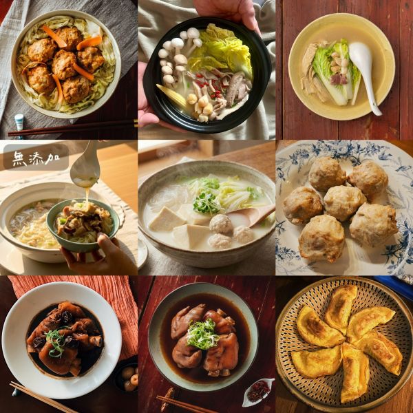 【輕年菜九件組】香麻豬腳X1+冰糖梅燒豬腳X1+清爽系紅燒獅子頭X1+干貝慢熬純雞湯X1+干貝胡椒菜菜豬肚湯X1+回燒白菜豆腐雞丸湯X1+蝦太太｜頂芯芋頭雞湯米粉X1+無添加手工蝦仁大蛋餃X1+無添加芋頭大丸子X1 