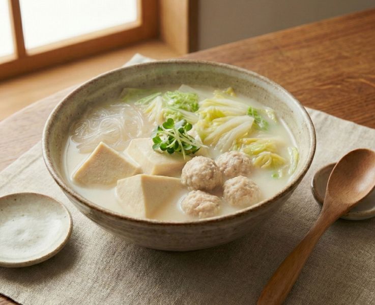 【我是廣告＿限干貝慢熬純雞湯＆清爽系紅燒獅子頭限額加價購】回燒白菜豆腐雞丸湯 (1入) 