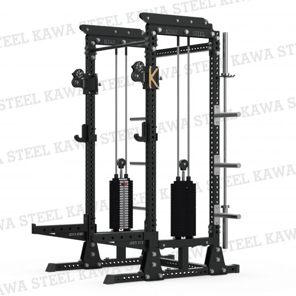 Kawa Steel power rack with cable-pulley system 繩索飛鳥,Cable滑輪,龍門架,深蹲重訓架,台灣製,中鋼鋼材,運動健身規畫採購安裝,trx,crossfit,gym