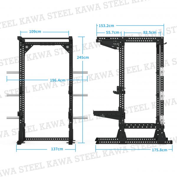 Kawa Steel Power Rack 四柱全框,蹲舉架,龍門架,深蹲重訓架,台灣製,中鋼鋼材,運動健身規畫採購安裝,trx,crossfit,gym