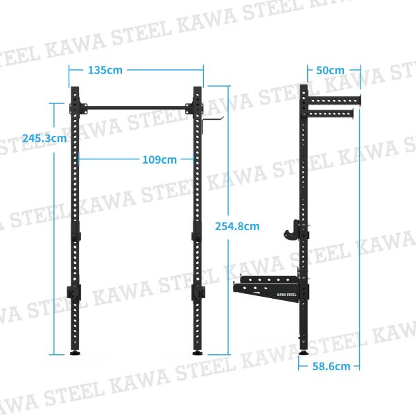 Kawa Steel Wall Mounted Rig 二柱框,蹲舉架,龍門架,商用深蹲重訓架,台灣製,中鋼鋼材,運動健身規畫採購安裝,trx,crossfit,gym