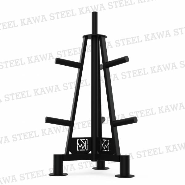 Kawa Steel Weight Plate Triangle Rack 槓片塔,彩膠鑄鐵配重車輪槓片收納放置架,50mm孔徑用,台灣製,中鋼鋼材,運動健身規畫採購安裝,重訓體育室