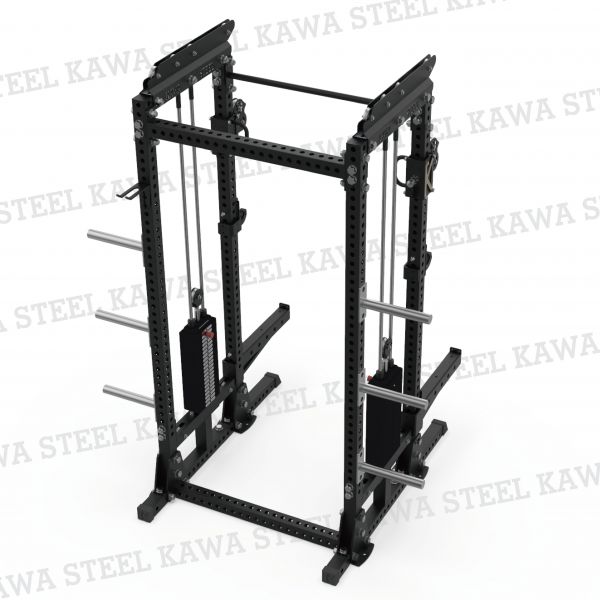 Kawa Steel power rack with cable-pulley system 繩索飛鳥,Cable滑輪,龍門架,深蹲重訓架,台灣製,中鋼鋼材,運動健身規畫採購安裝,trx,crossfit,gym