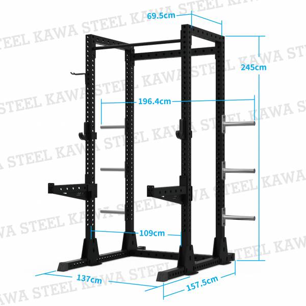 Kawa Steel Half Power Rack 四柱半框,蹲舉架,龍門架,深蹲重訓架,台灣製,中鋼鋼材,運動健身規畫採購安裝,trx,crossfit,gym