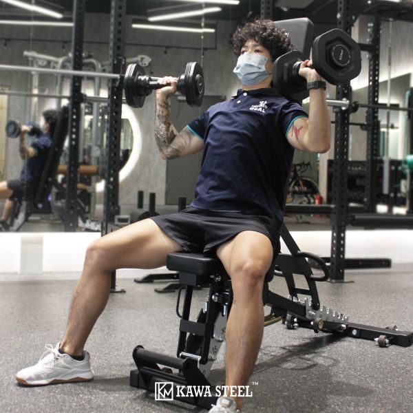 Kawa Adjustable Weight Bench 可調式臥推椅品牌,商用臥推椅子,啞鈴臥推椅收納,多功能健身臥推椅,台灣製,中鋼鋼材,運動健身規畫採購安裝,crossfit,homegym