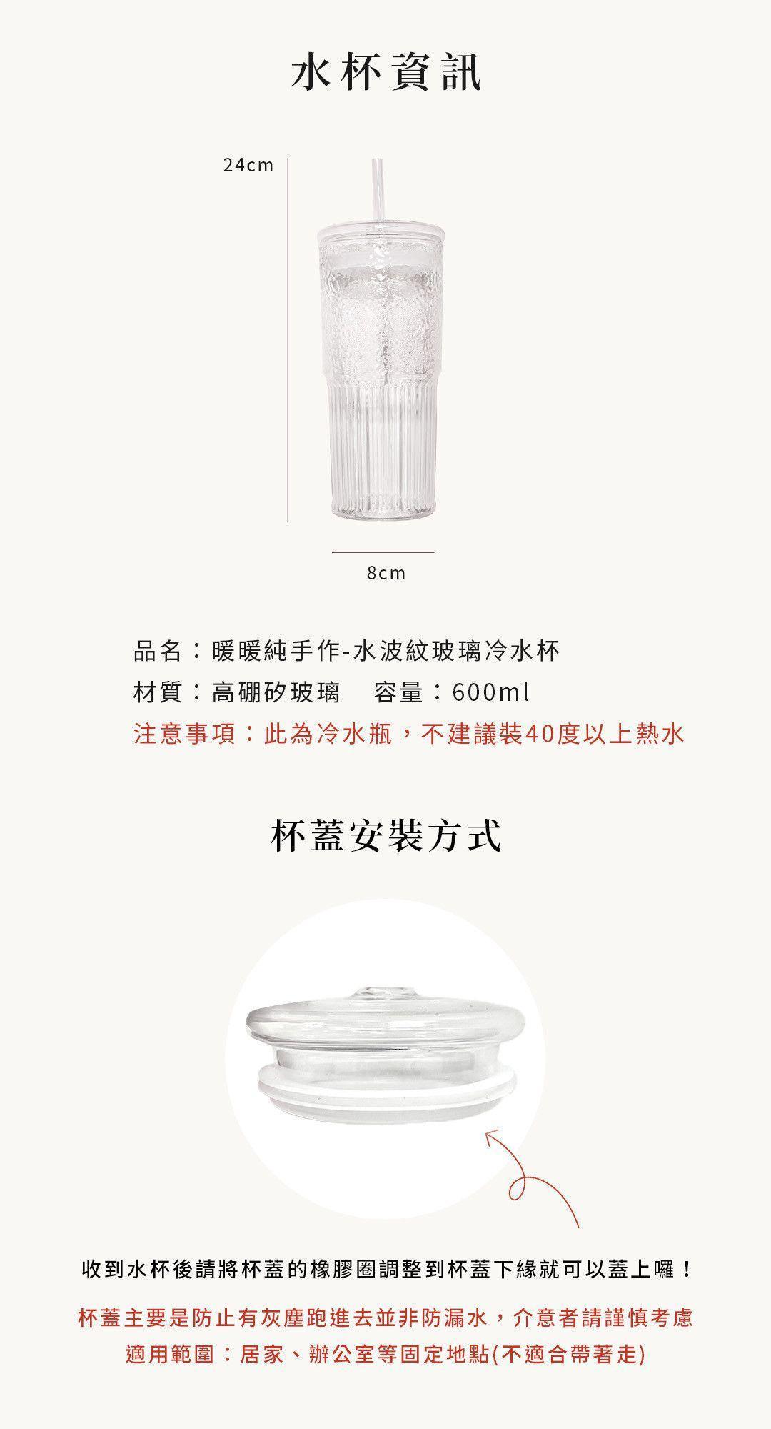 水波紋玻璃冷水杯尺寸與容量規格