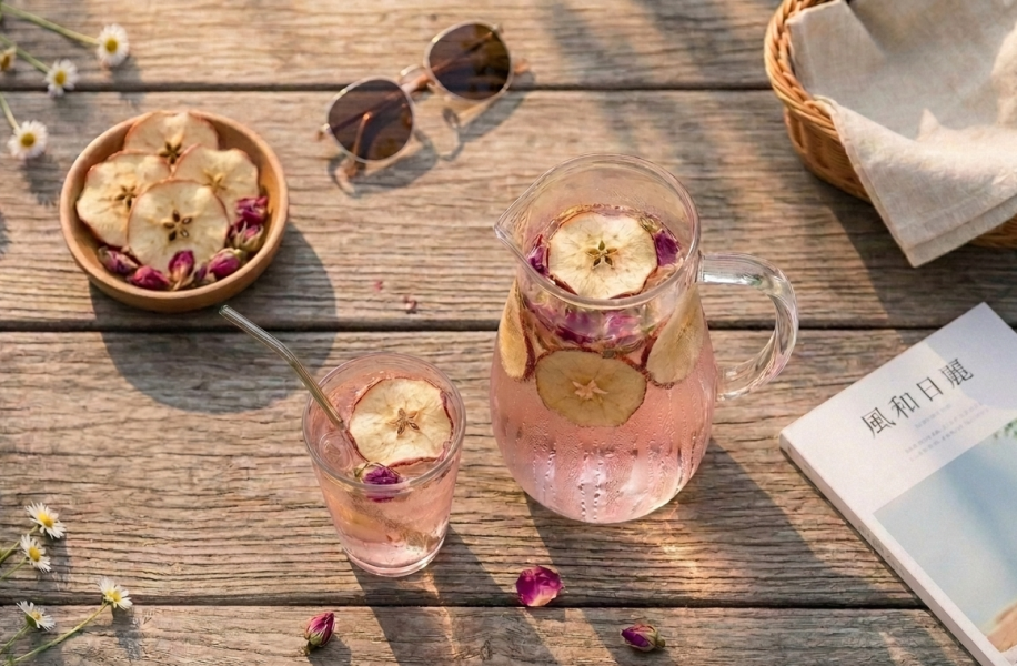 【愛上喝水】蘋果玫瑰綜合果乾水 - 10入 蘋果玫瑰果乾水, 果乾水推薦, 果乾水, 蘋果果乾水, 玫瑰花茶, 花果茶, 天然果乾水, 無咖啡因飲品, 冷泡果乾水, 健康飲品, 下午茶飲品, 辦公室飲品