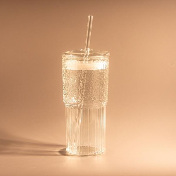 【非密封式】水波紋玻璃冷水杯 600ML 