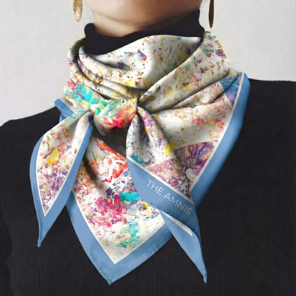 然一酒店 4A級真絲絲巾-(大小兩入組) 