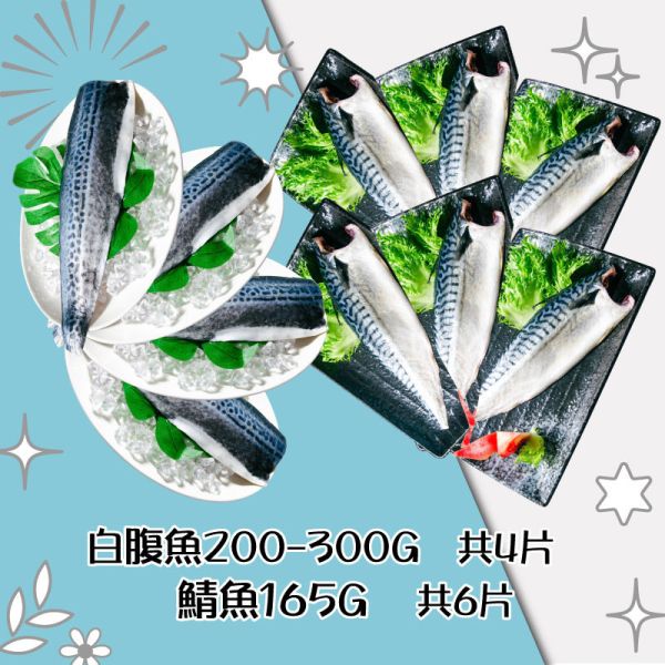 熱銷鮮魚雙拼組(免運組) 鮮魚雙拼,鯖魚,金目鱸魚,鮭魚,白北