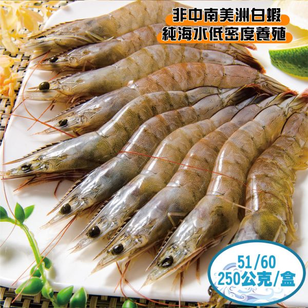 活凍白蝦51/60-250g/盒 冷凍,白蝦