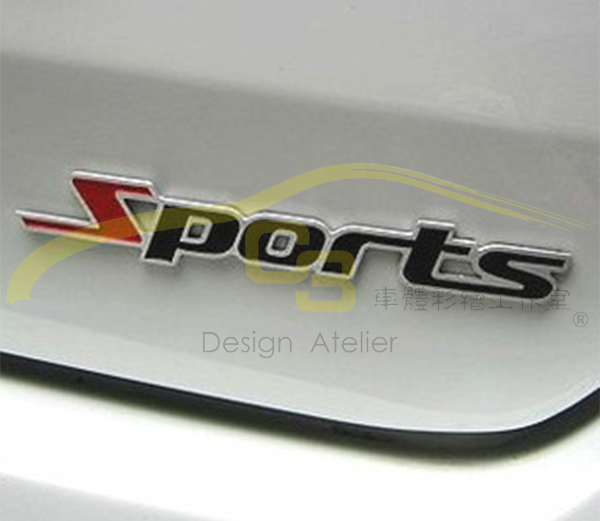Sports 金屬標誌貼 Sports,改裝,貼標,車身,立體,貼紙,金屬製,標誌,3D,立體 金屬,改裝,運動,裝飾車貼