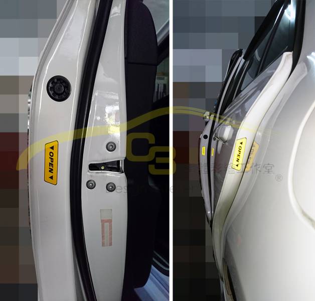 汽車車門 安全警示貼 汽車,車門,安全,警示,反光膜,防水,造型,貼紙,OPEN,開門 警示貼,車門貼,車用膠