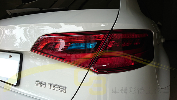 Audi 奧迪 A3 S3 倒車燈改色貼片 (13~16年專用款) Audi,奧迪,A3,S3,倒車燈,改色,貼片,車標,造型,貼紙,變色 改裝品,專用款