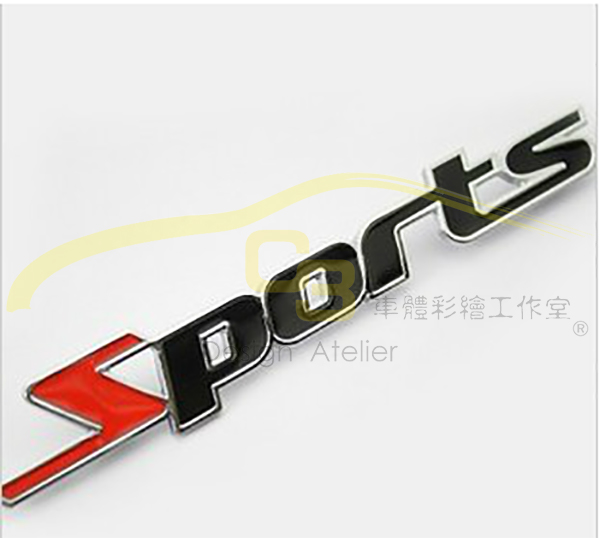 Sports 金屬標誌貼 Sports,改裝,貼標,車身,立體,貼紙,金屬製,標誌,3D,立體 金屬,改裝,運動,裝飾車貼