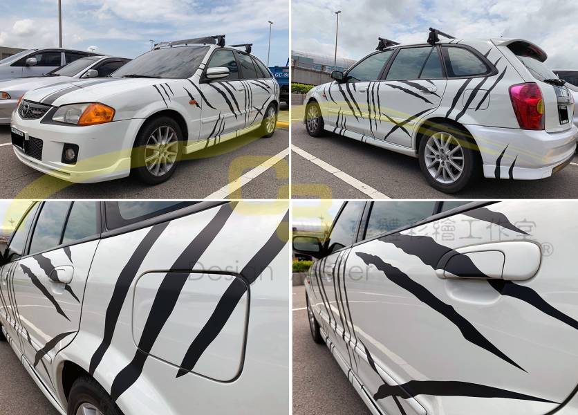 爪痕車身貼紙 爪痕貼,車側,爪痕,車身,貼紙,抓痕,造型,彩繪,爪子貼,車用膠膜,反光膜,車貼,賽車風格,獨家設計