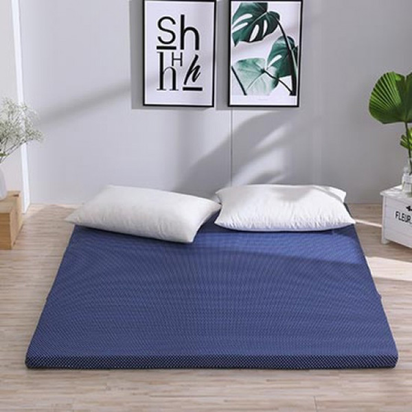 LAMINA   雅蓆兩用床墊圓點普普-藍(雙人) 單人床墊,冬夏兩用床墊,三折床墊,竹蓆床墊,透氣床墊