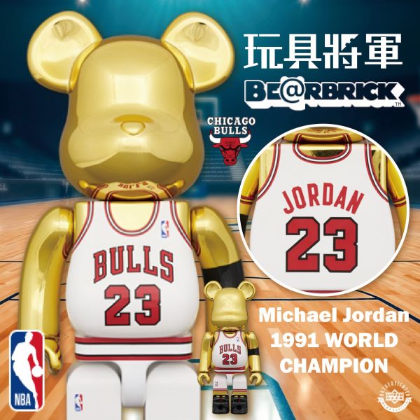 現貨 BE@RBRICK Michael Jordan 1991 WORLD CHAMPION 100％ & 400％ 1000% 喬丹 公牛 冠軍 