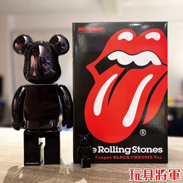 現貨 BE@RBRICK 500% The Rolling Stones Lips & Tongue BLACK CHROME Ver. 