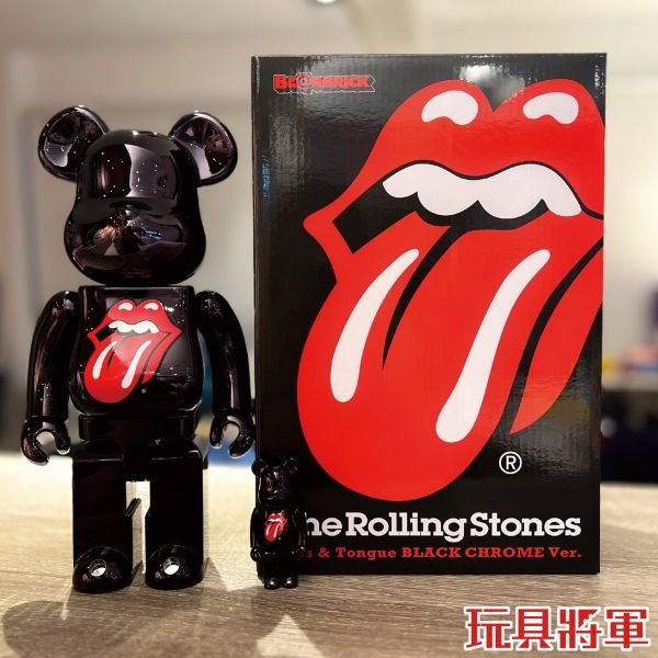 現貨 BE@RBRICK 500% The Rolling Stones Lips & Tongue BLACK CHROME Ver. 