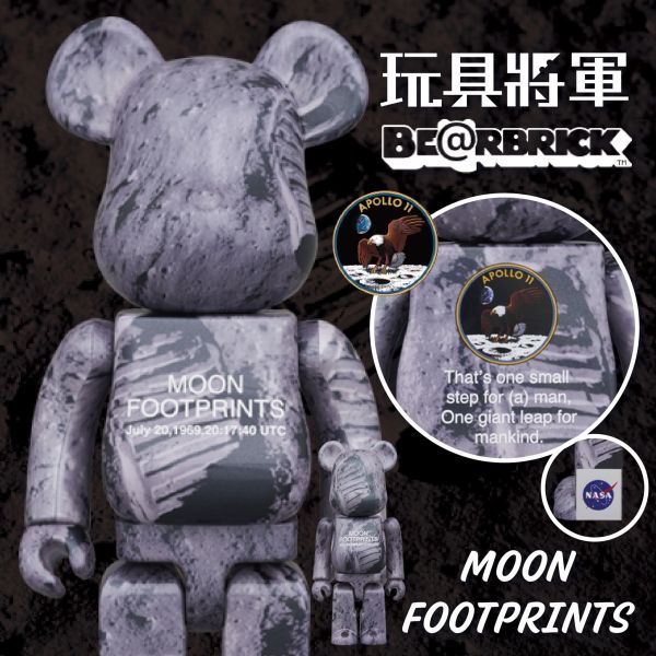 BE@RBRICK MOON FOOTPRINTS 100％ & 400％ 月球 腳印 太空 