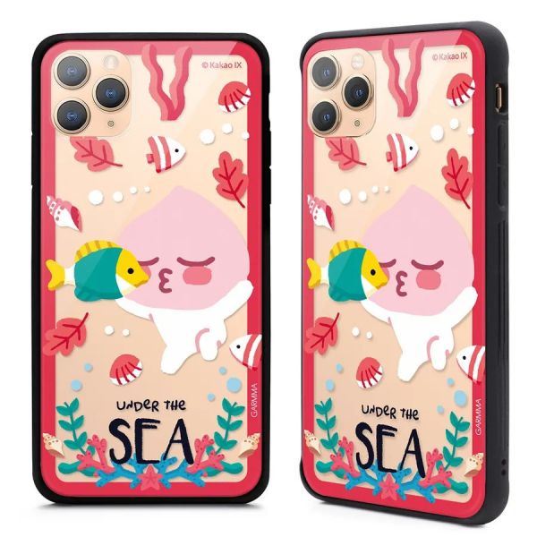 KAKAO iPhone11系列 透明玻璃殼-海底Apeach 