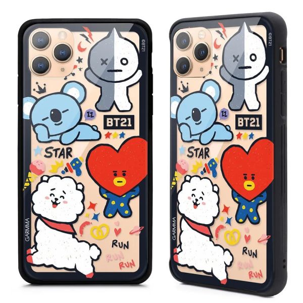 BT21 iPhone11系列 玻璃殼-宇宙明星塗鴉趣B款 