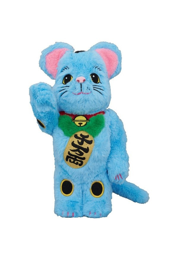 BE@RBRICK 庫柏力克熊 招き猫 着ぐるみ 空色 400％ 招財貓 