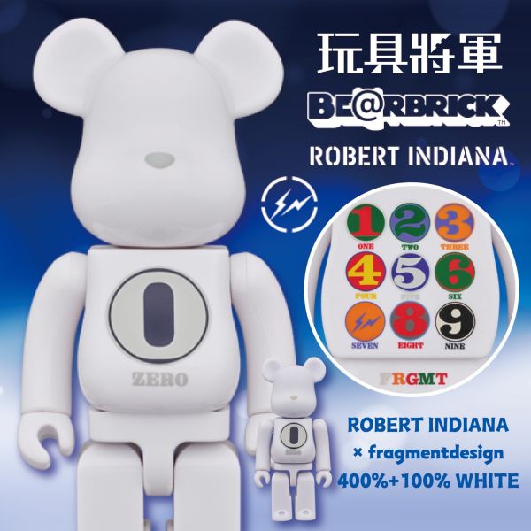 BE@RBRICK ROBERT INDIANA × 藤元浩 500%&1000％ 白色 