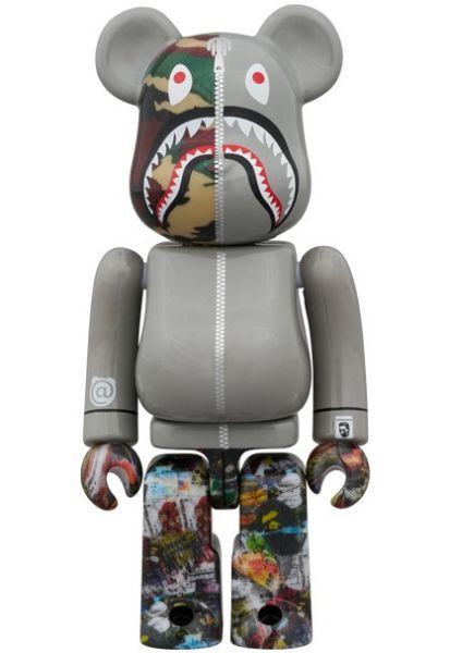 BE@RBRICK BAPE(R) LEGACY CAMO SHARK GRAY／RED／NAVY 100％ & 400％ 3 PCS SET 1000％ 