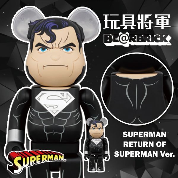 BE@RBRICK SUPERMAN (RETURN OF SUPERMAN Ver.) 100％ & 400％  DC 超人 黑超人 