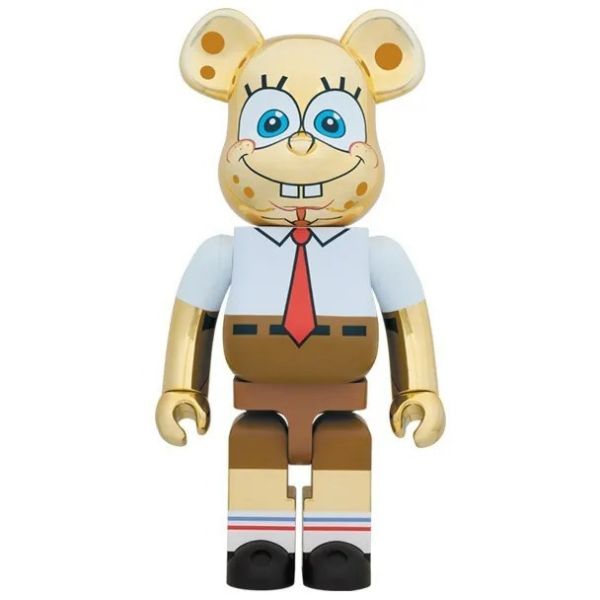 廠商特價 BE@RBRICK SPONGEBOB 海綿寶寶 GOLD CHROME 電鍍金色 1000% 