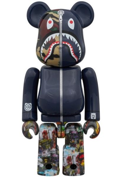 BE@RBRICK BAPE(R) LEGACY CAMO SHARK GRAY／RED／NAVY 100％ & 400％ 3 PCS SET 1000％ 
