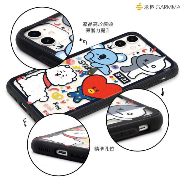 BT21 iPhone11系列 玻璃殼-宇宙明星塗鴉趣B款 